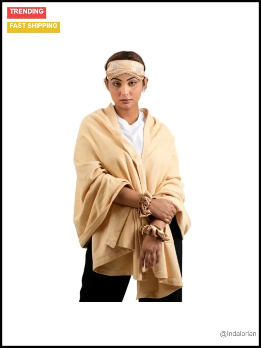 Luxury Travel Set – Cashmere-Soft Shawl, Eye Mask, Scrunchies & Pouch
